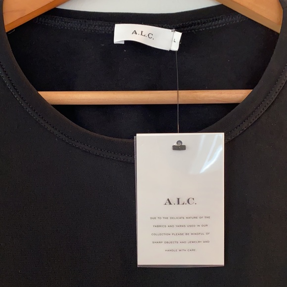 NWT A.L.C. Black Back Slit Viscose Sleeveless Blouse Women's Large - Picture 3 of 11